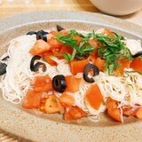 自家製ドレッシングを使って！プッタネスカ素麺